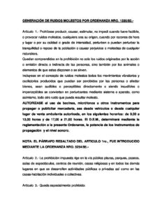 ORDENANZA NRO 133082 Ruidos Molestos Municipalidad De Trelew